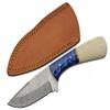 SZCO SANZ Damascus Hunting Knife 8.5 Inch - Sapphire Fixed Blade Camping Knife with Bone & Acrylic Handle, Full Tang Blade & Sheath for Hunting, Camping & Outdoor uses for Men view 1