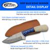 SZCO SANZ Damascus Hunting Knife 8.5 Inch - Sapphire Fixed Blade Camping Knife with Bone & Acrylic Handle, Full Tang Blade & Sheath for Hunting, Camping & Outdoor uses for Men view 2
