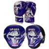 Spall Pro US Boxing Training Set - Synthetic Leather Boxing Gloves with Focus Pad Boxing Mitts, MMA Training with Punch Gloves MMA Boxing Mitts for Kids Adults, Born to Fight Blue - 10 Oz view 1