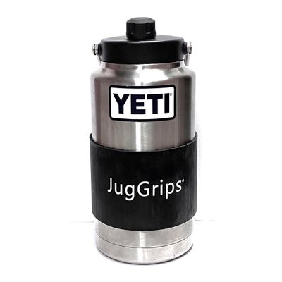 JugGrips YETI Grip Sleeve for Hard to Open Lids, Rambler 1 Gallon Jug Lid Opener, YETI Jug Silicone Sleeve, Lid Opener for 128oz, Yeti Rambler Water Jug, Yeti Accessories (Black)