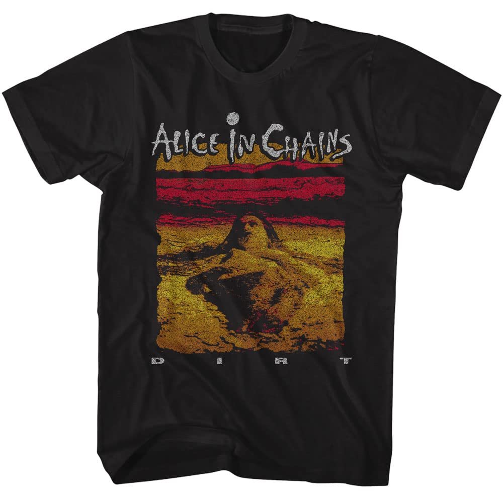 American Classics Alice in Chains T-Shirt Dirt Album Cover Men's Short Sleeve 90s Music Vintage Style Graphic T-Shirt - Black - X-Large