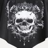 ROSE GAL Womens Plus Size Curve Gothic Skull Print Ruffled Overlay Tankini Swimwear Set(Black_1/4X) view 4