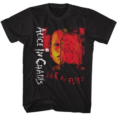 American Classics Alice in Chains T Shirt Jar of Files Mens Short Sleeve T Shirts 90s Music Vintage Style Graphic Tees Black