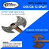 SZCO Supplies 32" Medieval Style Celtic Double Bladed Wood Handle Battle Axe with Sheath, Brown view 4