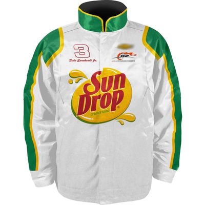 Checkered Flag Sports Dale Earnhardt Jr Sun Drop Uniform Pit Jacket White (as1, alpha, l, regular, regular)
