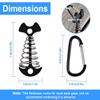 6Pcs Aluminium Alloy Fishbone Deck Anchors with Carabiners, Windproof Deck Anchor Pegs Tie Down Tent Stakes with Spring Buckle, Adjuster Tensioner Set for Furniture Camping Hiking (Black) view 3