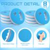 Honoson 8 Pcs Water Exercise Discs 7.1 Inch Diameter Water Weights for Pool Exercise Set Aerobic Equipment EVA Foam Hand Held Swim Disc for Adults Swimming Beginner(Blue White) view 3