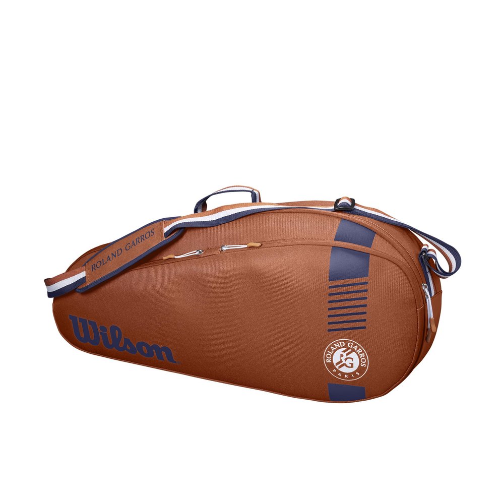 Wilson Roland Garros Team Tennis Racket Bag - Clay/Navy, Holds up to 3 Rackets