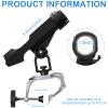 4 Pcs Fishing Boat Rods Holder 360 Degree Adjustable Folding Fishing Pole Holders with Large Clamp Opening for Boat Trolling Holder Pole Stand Rack Rod Bracket for Kayak Canoe Dock view 3