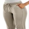 Zac & Rachel Women's Pull On Jogger Pant with Tie Front and Side Pockets, Mushroom, Large view 2