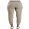 Zac & Rachel Women's Pull On Jogger Pant with Tie Front and Side Pockets, Mushroom, Large view 4
