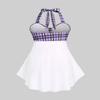ROSE GAL Womens Plus Size Curve Halter Plaid Skull Print Backless Gothic Modest Tankini Swimsuit Set(White_2/3X) view 3