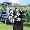 Craftsman Golf Black Magnetic Closure Iron Headcovers White Large No. 5 6 7 8 9 P G S + Thick Hybrid Rescue Head Covers 3pcs Total 11pcs Golf Club Complete Set view 2