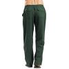JEsilunmaMY Men's Linen Lounge Pants Elastic Waist Drawstring Pocket Slacks Solid Color Casual Loose Straight Leg Trousers (Green,Small) view 4