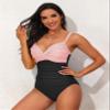 Hilor Women's Underwire One Piece Swimsuit Ruched Tummy Control Bathing Suits Twist Front Swimwear Pink&Black 18 view 2