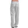 JEsilunmaMY Men's Linen Lounge Pants Elastic Waist Drawstring Pocket Slacks Solid Color Casual Loose Straight Leg Trousers (Light Grey,5X-Large) view 4