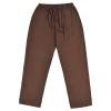 JEsilunmaMY Men's Linen Lounge Pants Elastic Waist Drawstring Pocket Slacks Solid Color Casual Loose Straight Leg Trousers (Coffee,4X-Large) view 1