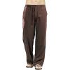 JEsilunmaMY Men's Linen Lounge Pants Elastic Waist Drawstring Pocket Slacks Solid Color Casual Loose Straight Leg Trousers (Coffee,4X-Large) view 2