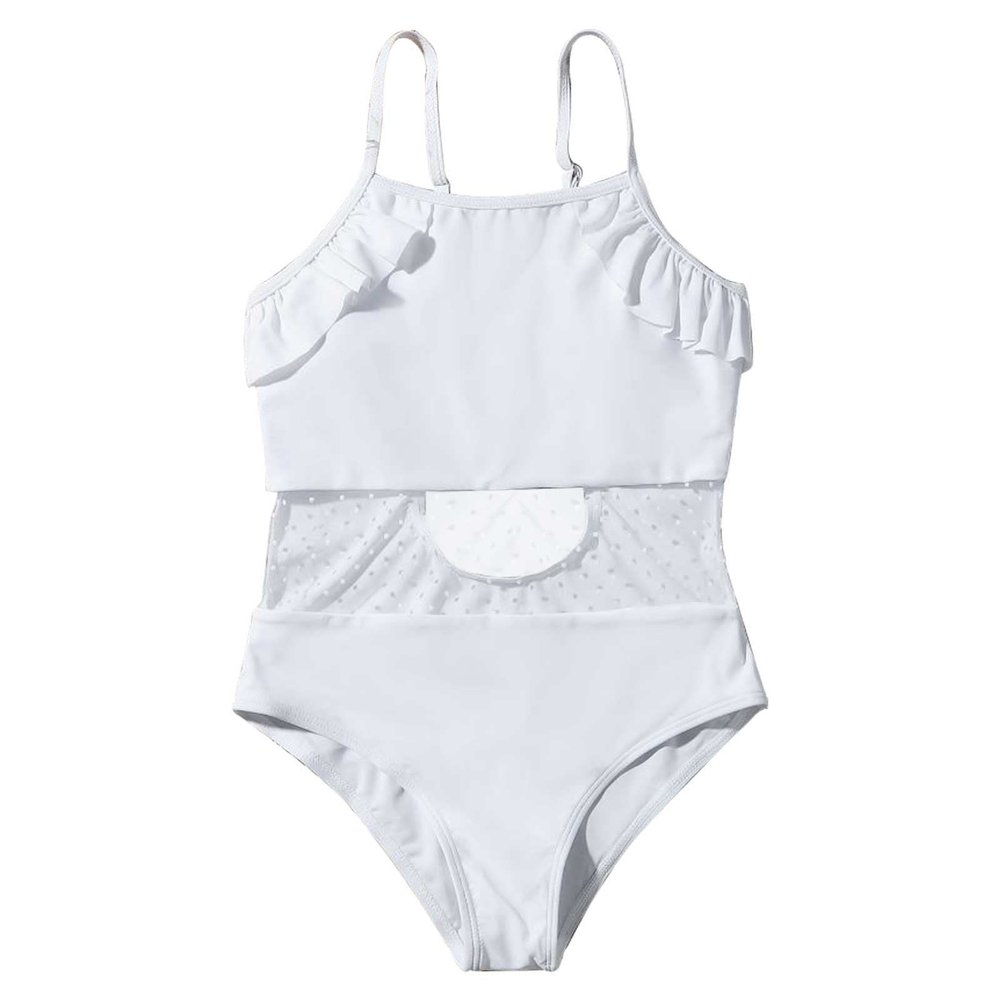 Girls' Swimsuit Beach Sport Thin Straps Newborn Boy (White, 7-8Y)