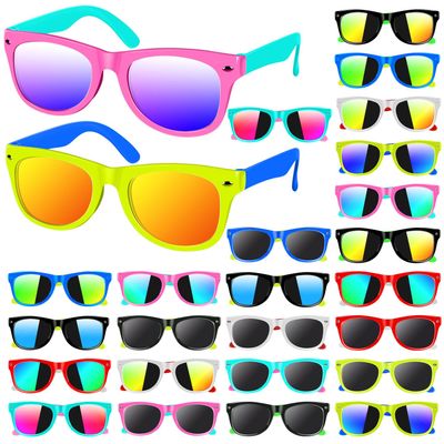 AGGKKY 24 Pack Kids Sunglasses Bulk Party Favors, Neon Kids Sunglasses Bulk Boys Girls with UV400 Protection for Birthday Party Favors