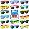 AGGKKY 24 Pack Kids Sunglasses Bulk Party Favors, Neon Kids Sunglasses Bulk Boys Girls with UV400 Protection for Birthday Party Favors view 2