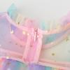 Toddler Girls Fly Sleeve Rainbow Star Sequins Prints Tulle Princess Dress Dance Party Dresses Clothes (Pink, 2-3 Years) view 3