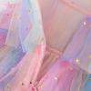 Toddler Girls Fly Sleeve Rainbow Star Sequins Prints Tulle Princess Dress Dance Party Dresses Clothes (Pink, 2-3 Years) view 4