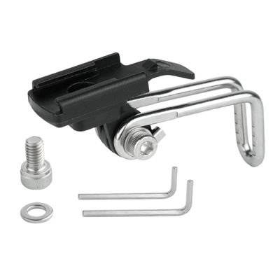 Center Fork Bicycle Headlight Bracket Clamp LED Lamps Stand Accessories Handlebar Bike Flashlight Holder for Road Bikes Riding Outdoor, B03B04