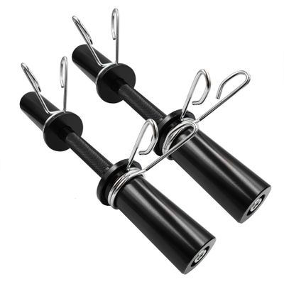 16" Olympic Dumbbell Handles Black, Loadable Dumbbells Bar Sets (150LBS Weight Capacity), Compatible with 2 Standard Plates, 2 Pair of Spring Collars Included