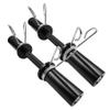 16" Olympic Dumbbell Handles Black, Loadable Dumbbells Bar Sets (150LBS Weight Capacity), Compatible with 2 Standard Plates, 2 Pair of Spring Collars Included view 1
