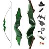 60 Inch Black Hunter Original Recurve Bow 20-60lbs Traditional Wood Longbow Right and Left Handed American Hunting Longbow for Outdoor Hunting Shooting (25 Lbs, Green/Right Handed) view 1