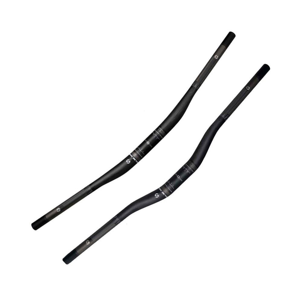 Full Carbon Mountain Bike Handlebars 31.8 Diameter * 750-820mm Riser Bars 3K Matt Glossy 15mm/25mm Rise High Strength Super Light Bike Accessories MTB Handlebars,Black B,Rise15mm/750mm
