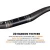 Full Carbon Mountain Bike Handlebars 31.8 Diameter * 750-820mm Riser Bars 3K Matt Glossy 15mm/25mm Rise High Strength Super Light Bike Accessories MTB Handlebars,Black B,Rise15mm/750mm view 2