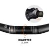Full Carbon Mountain Bike Handlebars 31.8 Diameter * 750-820mm Riser Bars 3K Matt Glossy 15mm/25mm Rise High Strength Super Light Bike Accessories MTB Handlebars,Black B,Rise15mm/750mm view 3