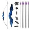 60 Inch Black Hunter Original Takedown Recurve Bow and Arrow Set 20-60lbs Traditional Wood Longbow Right and Left Handed American Hunting Longbow (25 Lbs, Diamond Blue Set/Right Handed) view 1