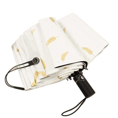 ZAEGO Umbrellas for Rain Folding Compact Automatic Umbrella Durable Outdoor Sun Rain Umbrellas for Travel Break Resistant Rain Umbrellas Umbrellas for Rain Windproof (Color : White, Size : 98 * 57cm)