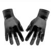 Chendvol Men's and Women's Shiny Metallic Wrist Length Costume Gloves Halloween Cosplay Hand Accessories (Black) view 2