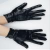 Chendvol Men's and Women's Shiny Metallic Wrist Length Costume Gloves Halloween Cosplay Hand Accessories (Black) view 3