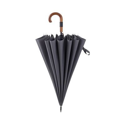 ZAEGO Umbrellas for Rain Umbrella Wind Resistant 16 Ribs Long Handle Umbrella Rain Women Men Golf Clear Umbrella Umbrellas for Rain Windproof (Color : Gris)
