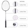 TENGAOSI Professional Badminton Rackets Set of 4 Sports Outdoor Backyard or Indoor Badminton Game Set with Shuttlecocks- Includes 4 Black Rackets, 12 Duck Feather Badminton Shuttlecocks view 3