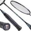 TENGAOSI Professional Badminton Rackets Set of 4 Sports Outdoor Backyard or Indoor Badminton Game Set with Shuttlecocks- Includes 4 Black Rackets, 12 Duck Feather Badminton Shuttlecocks view 4