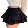 XKBHYD Black Mini Skirt Women Tennis Skirt High-Waisted Pleated Skirt Kawaii White Skirt Tennis Shorts Skirts Solid School Girl Uniform view 1