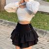 XKBHYD Black Mini Skirt Women Tennis Skirt High-Waisted Pleated Skirt Kawaii White Skirt Tennis Shorts Skirts Solid School Girl Uniform view 2