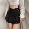 XKBHYD Black Mini Skirt Women Tennis Skirt High-Waisted Pleated Skirt Kawaii White Skirt Tennis Shorts Skirts Solid School Girl Uniform view 3