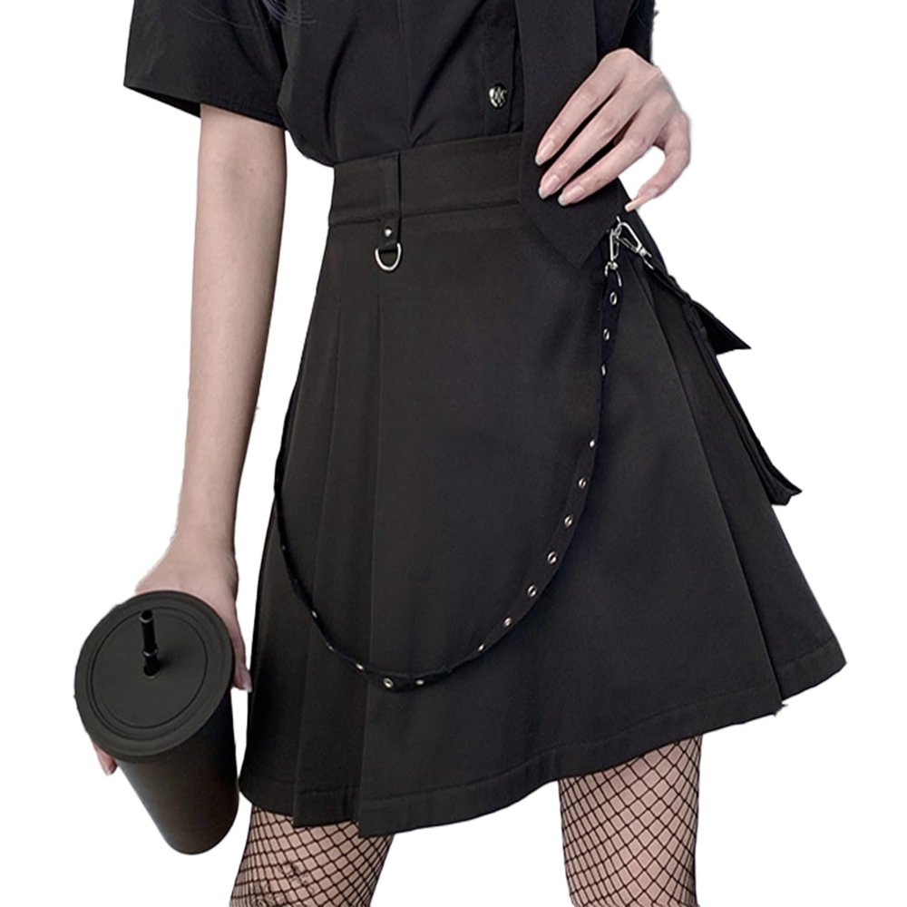 Goth Cross Embroidered Black Skirts Gothic Grunge Vintage Lace Velvet Emo Alt Skirt Fairy Grunge High Waist A Line Mini Skirt