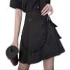 Goth Cross Embroidered Black Skirts Gothic Grunge Vintage Lace Velvet Emo Alt Skirt Fairy Grunge High Waist A Line Mini Skirt view 1