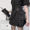 Goth Cross Embroidered Black Skirts Gothic Grunge Vintage Lace Velvet Emo Alt Skirt Fairy Grunge High Waist A Line Mini Skirt view 3
