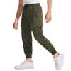 DEVOROPA Boys Joggers Lightweight Hiking Cargo Pants Water Resistant UPF 50+ Quick Dry Youth Kids Athletic Running Pants Green M view 1