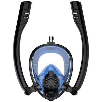 RMENST Snorkel Mask Full Face, Snorkel Mask Adult, Snorkeling Mask 180 Panoramic Anti-Fog Anti-Leak Snorkel Mask Set (Color : A)