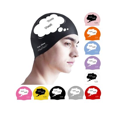 Custom Swim Cap with Photo Personalized Silicone Swim Cap for Men and Women Swimming Customized Swimmers Cap for Short and Medium Length Hair